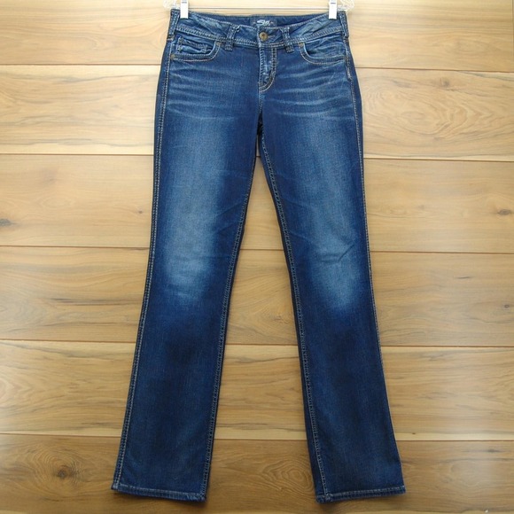 Silver Jeans Co Suki Mid Slim Boot Jeans Womens 29x33 Blue Stretch Bootcut Denim - Picture 1 of 11